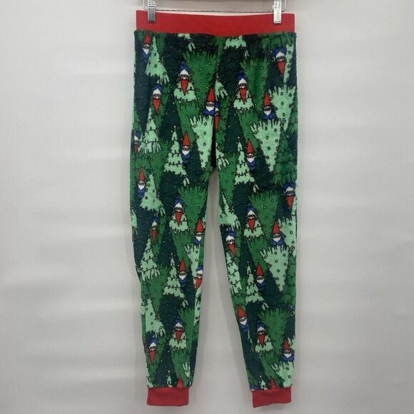Holly Jolly Christmas Gnomes Super SOFT Lounge PJ Pants Holiday Tree Small - Picture 1 of 4